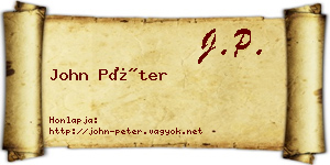 John Péter névjegykártya