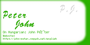 peter john business card